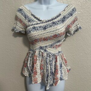 Jopna Cropped Floral Blouse | Size S